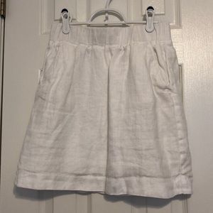 LOFT White Linen Skirt